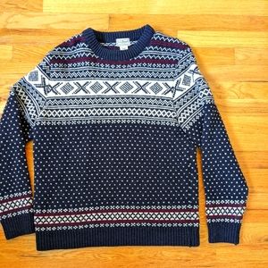 LL Bean Men's Medium Fair Isle Wool Sweater
